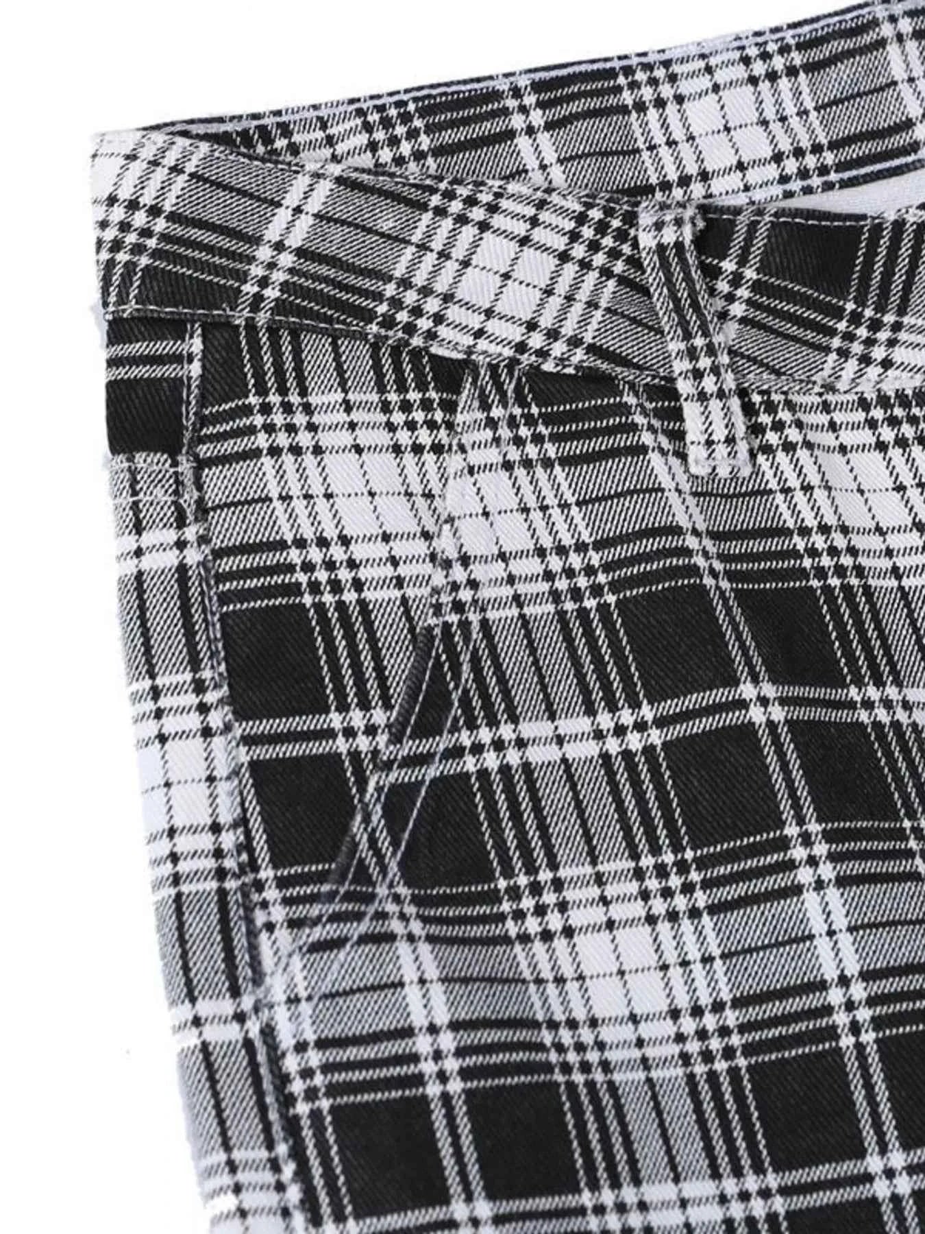 Men's Plaid Wide Leg Pants